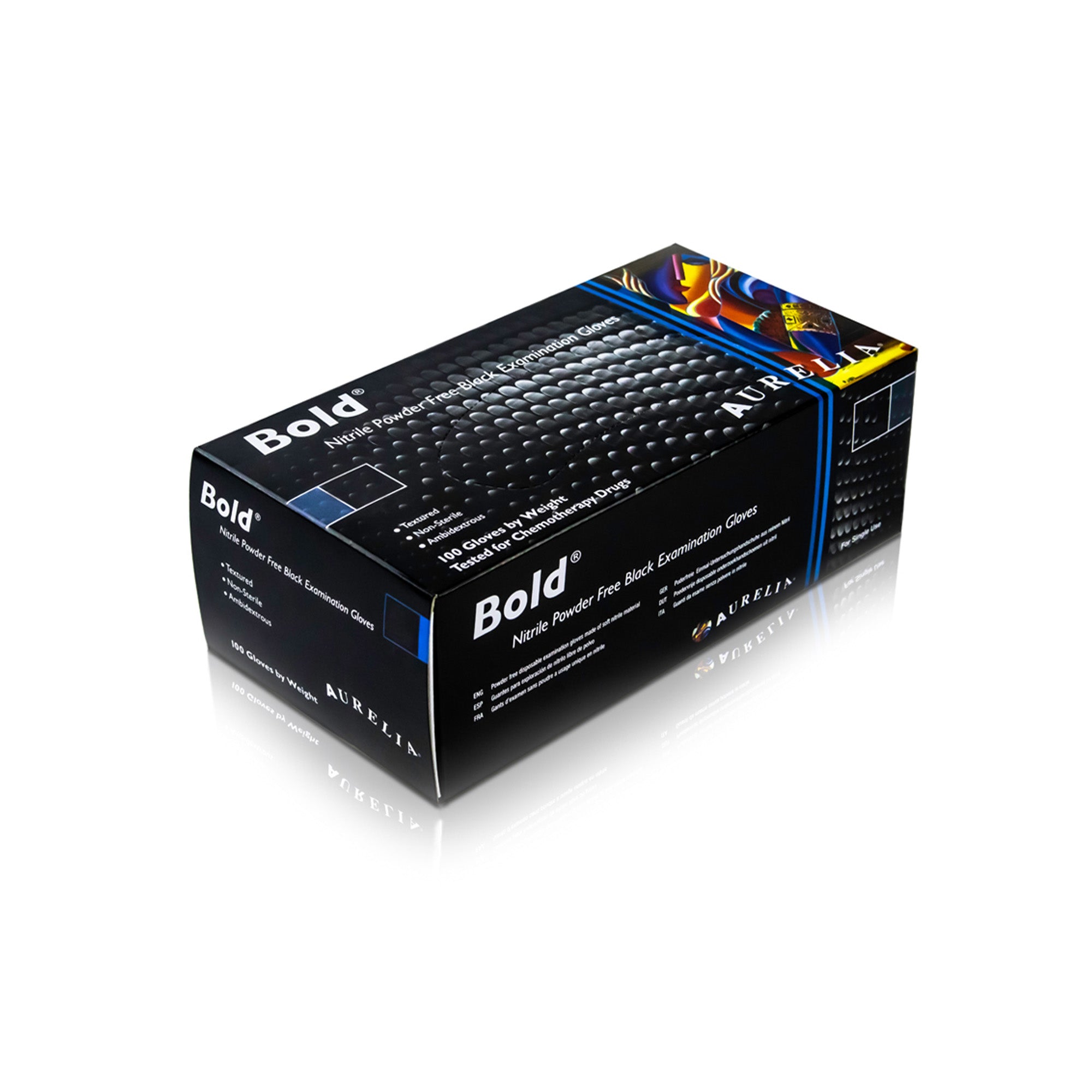 Bold – Black Powder Free Thick Nitrile – 100 Gloves