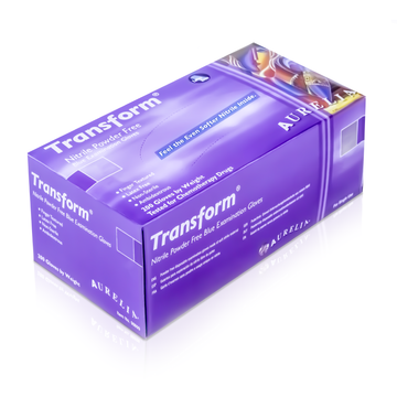 Transform – Blue Nitrile Powder Free – 10 x 200 Gloves