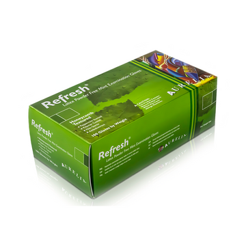 Aurelia Refresh – Premium Green Latex – 10 x 100 Gloves