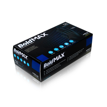 Bold Max – Thick Black Powder Free Nitrile – 10 x 50 Gloves