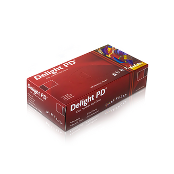 Delight – Clear Vinyl Powdered – 10 x 100 gloves