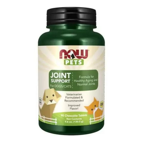 NOW Pets Joint Support – 90 Chewable Tablets for Dogs & Cats